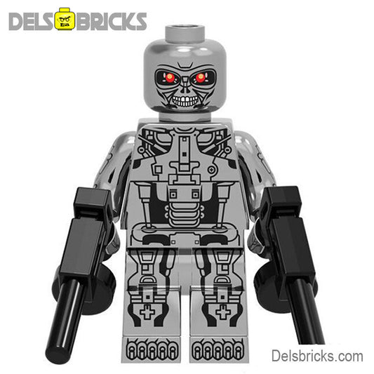 Terminator T-800 Chrome Endoskeleton Lego custom Minifigures