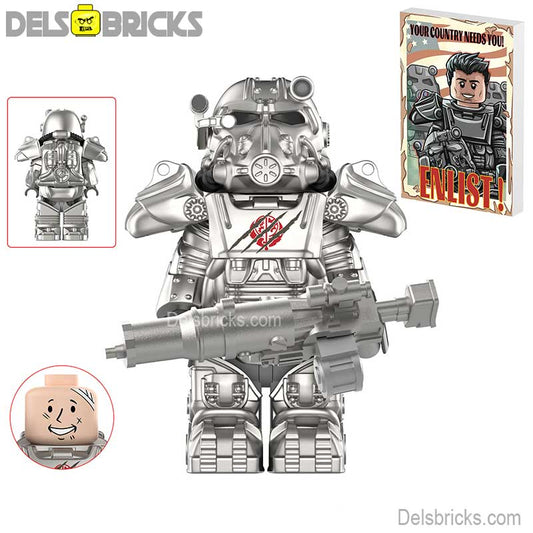 Fallout T60 Power Armor Lego Minifigures Custom video Game Toys Set1-2