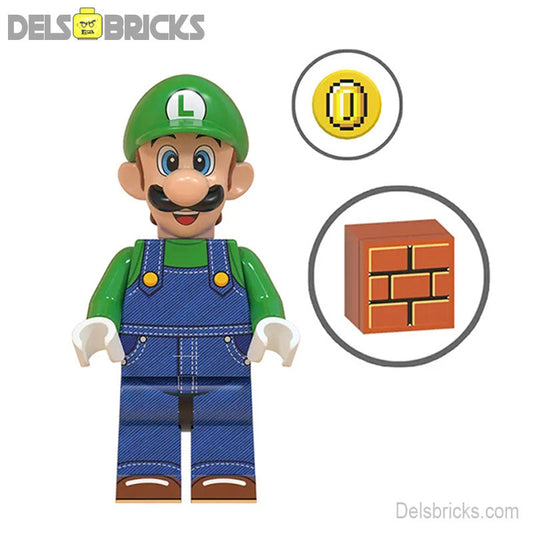 Luigi from Super Mario Brothers Movie Lego Minifigures Custom Toys